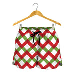 Merry Christmas Checkered Pattern Print Women's Shorts