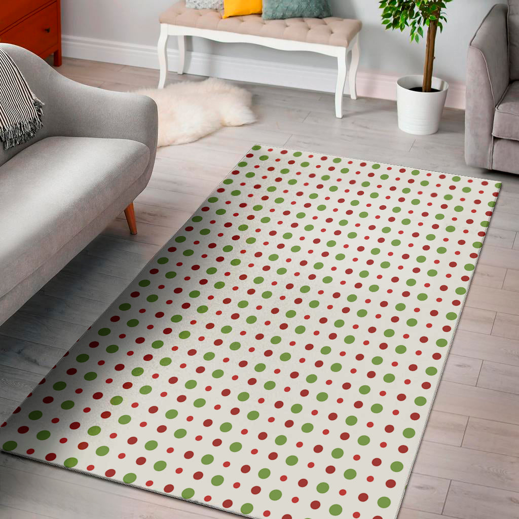 Merry Christmas Dots Pattern Print Area Rug