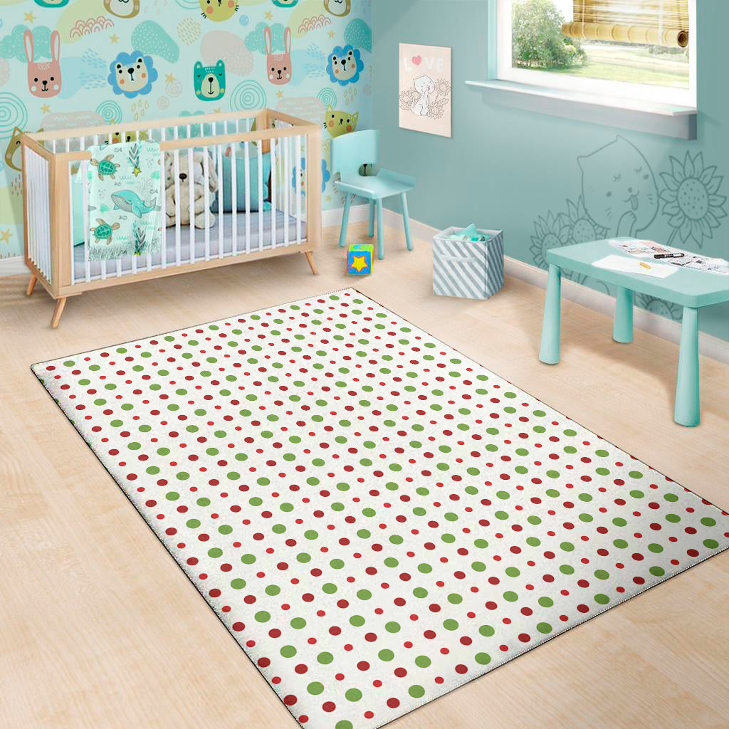 Merry Christmas Dots Pattern Print Area Rug