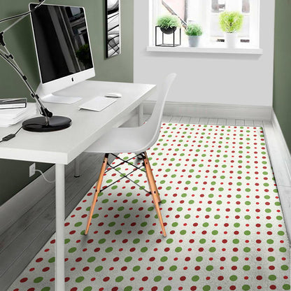 Merry Christmas Dots Pattern Print Area Rug