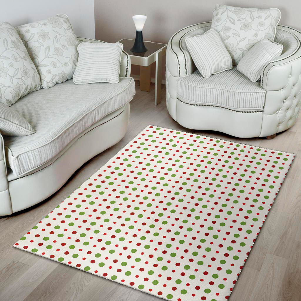 Merry Christmas Dots Pattern Print Area Rug