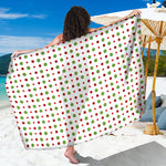 Merry Christmas Dots Pattern Print Beach Sarong Wrap