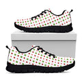 Merry Christmas Dots Pattern Print Black Running Shoes