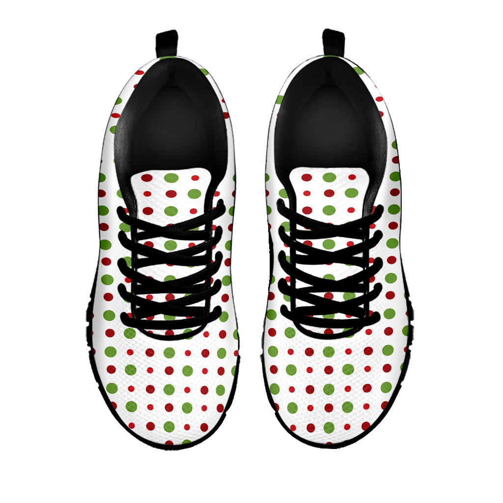 Merry Christmas Dots Pattern Print Black Sneakers