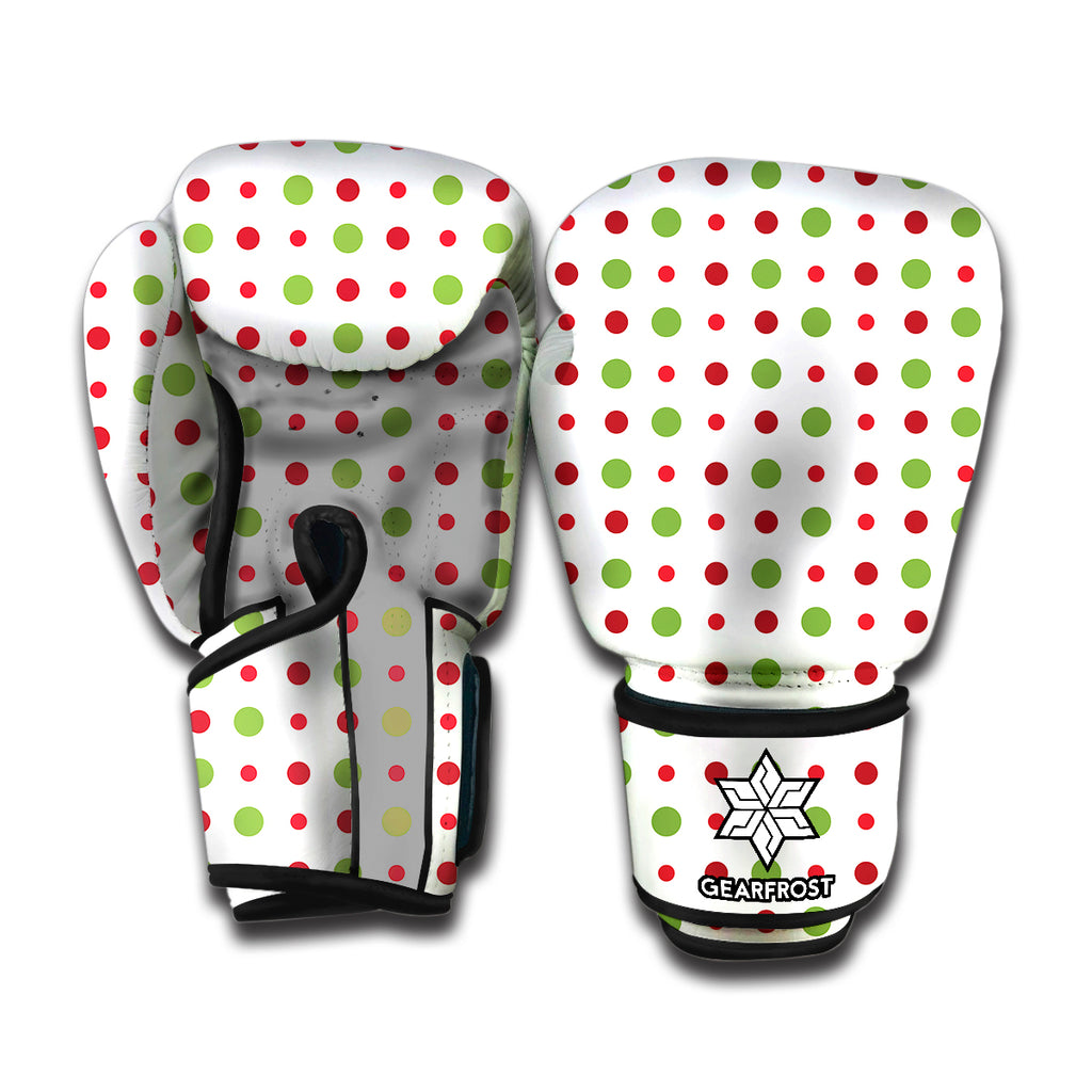 Merry Christmas Dots Pattern Print Boxing Gloves