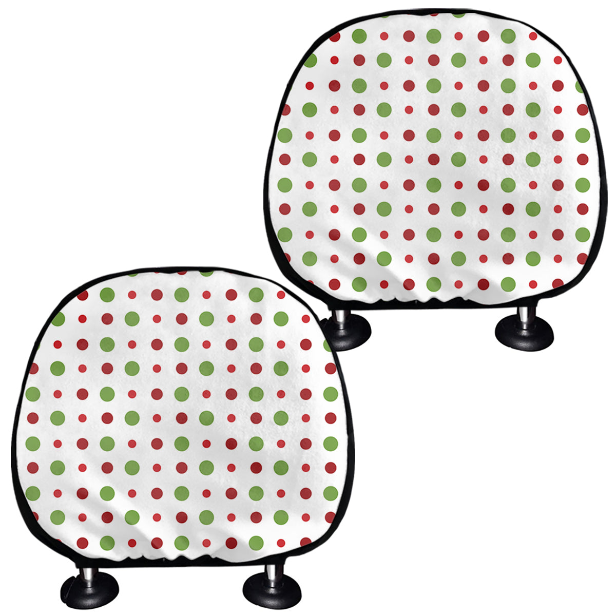 Merry Christmas Dots Pattern Print Car Headrest Covers