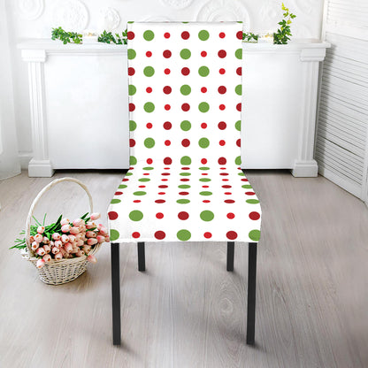 Merry Christmas Dots Pattern Print Dining Chair Slipcover