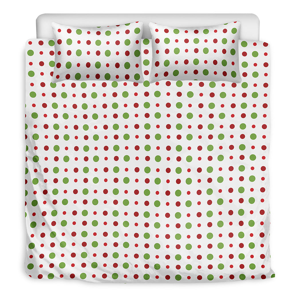 Merry Christmas Dots Pattern Print Duvet Cover Bedding Set