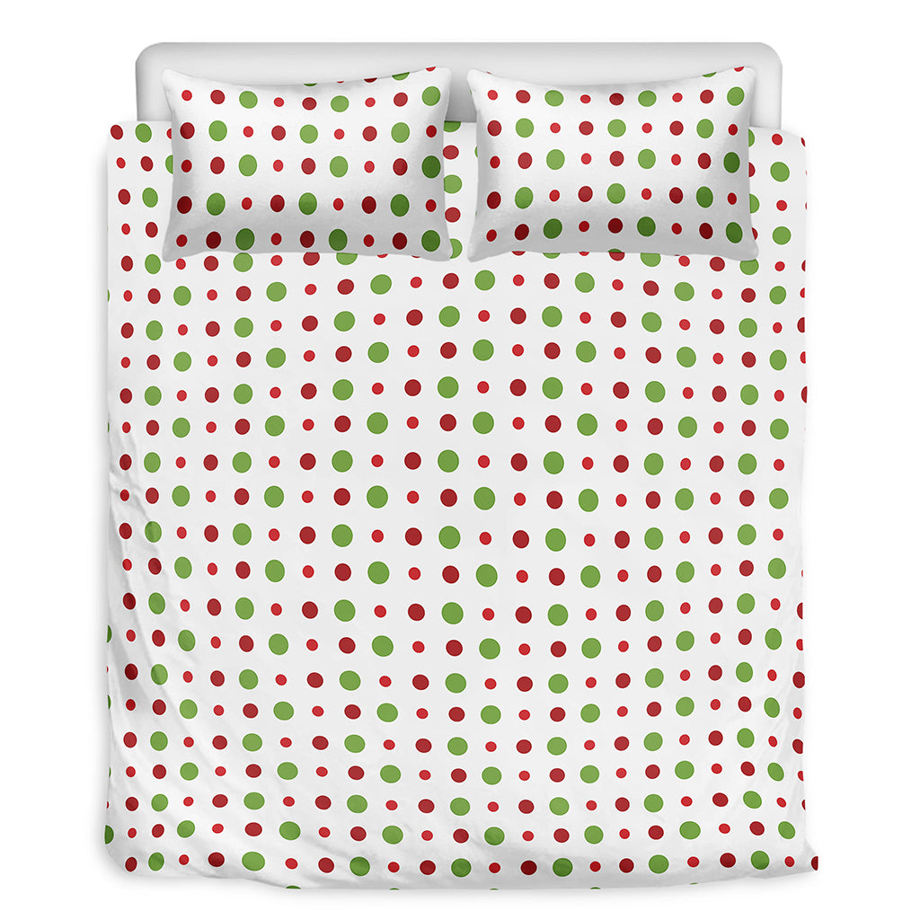 Merry Christmas Dots Pattern Print Duvet Cover Bedding Set