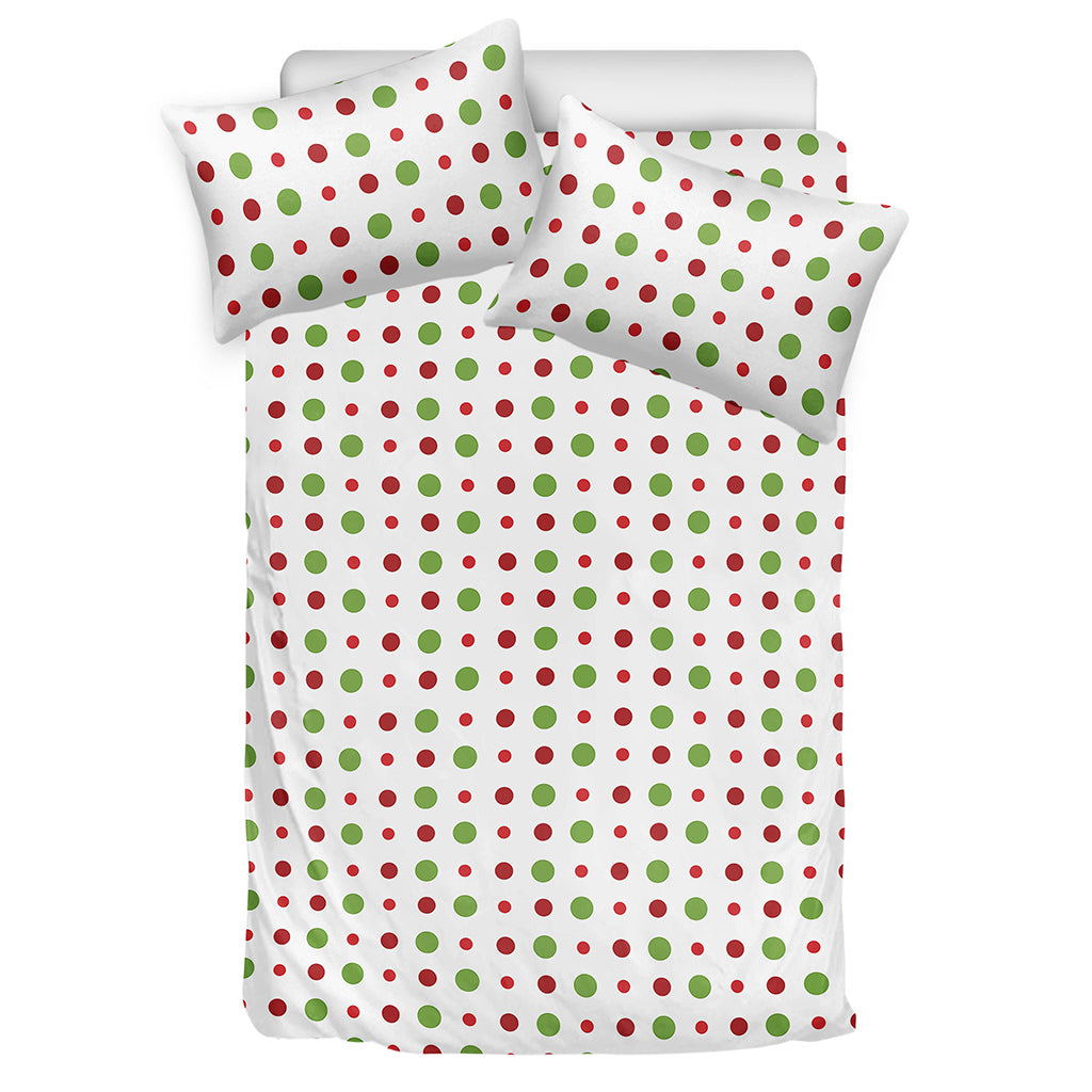 Merry Christmas Dots Pattern Print Duvet Cover Bedding Set
