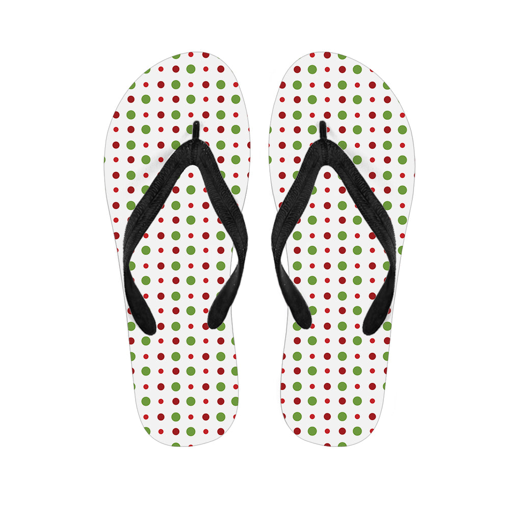 Merry Christmas Dots Pattern Print Flip Flops