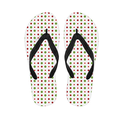 Merry Christmas Dots Pattern Print Flip Flops