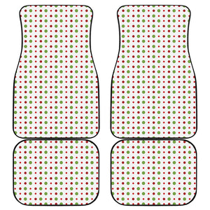 Merry Christmas Dots Pattern Print Front and Back Car Floor Mats