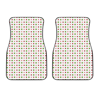 Merry Christmas Dots Pattern Print Front Car Floor Mats