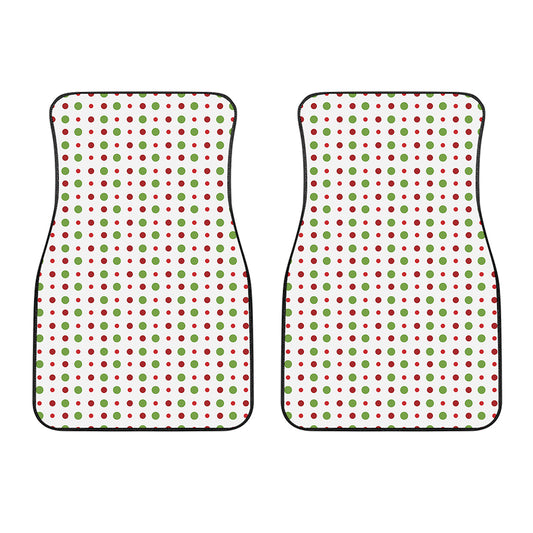 Merry Christmas Dots Pattern Print Front Car Floor Mats