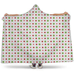Merry Christmas Dots Pattern Print Hooded Blanket
