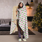 Merry Christmas Dots Pattern Print Hooded Blanket