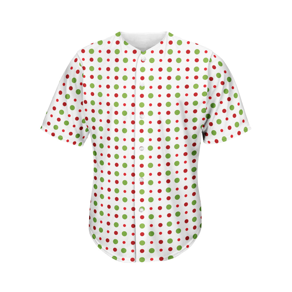 Merry Christmas Dots Pattern Print Men's Baseball Jersey
