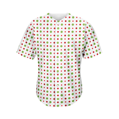 Merry Christmas Dots Pattern Print Men's Baseball Jersey