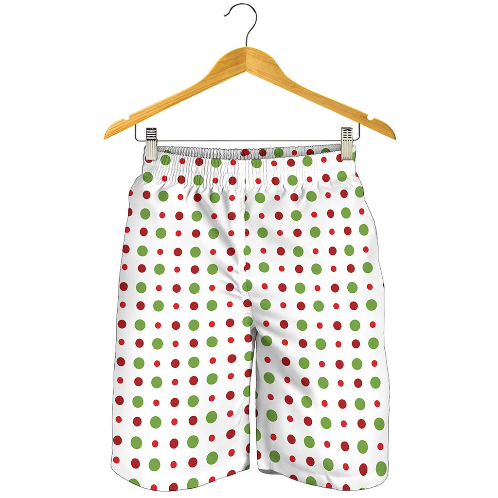 Merry Christmas Dots Pattern Print Men's Shorts
