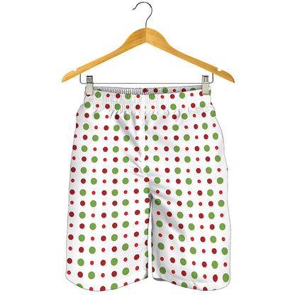 Merry Christmas Dots Pattern Print Men's Shorts