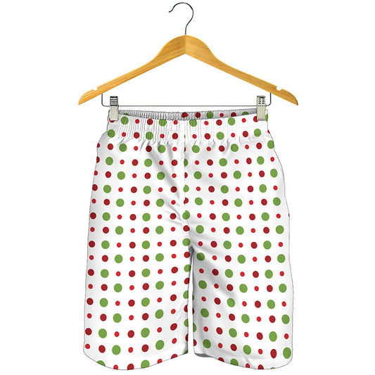 Merry Christmas Dots Pattern Print Men's Shorts