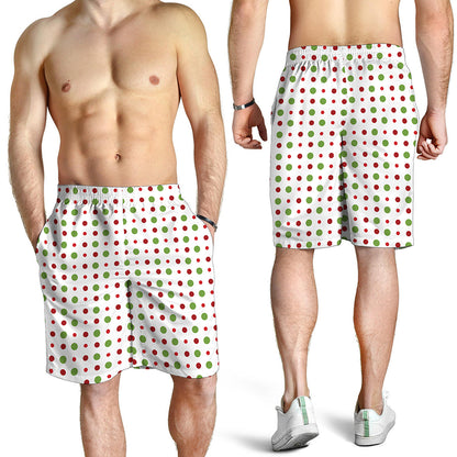 Merry Christmas Dots Pattern Print Men's Shorts