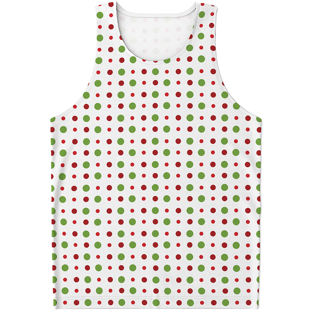 Merry Christmas Dots Pattern Print Men's Tank Top