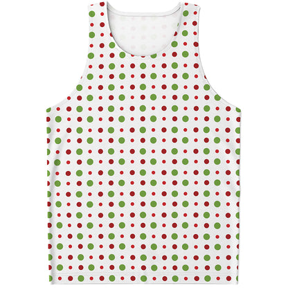 Merry Christmas Dots Pattern Print Men's Tank Top