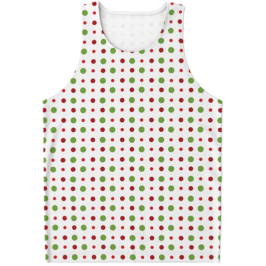 Merry Christmas Dots Pattern Print Men's Tank Top