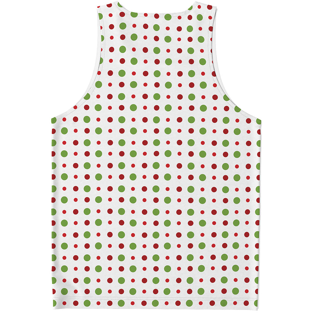 Merry Christmas Dots Pattern Print Men's Tank Top