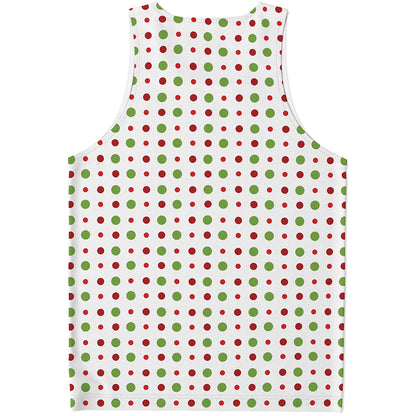 Merry Christmas Dots Pattern Print Men's Tank Top