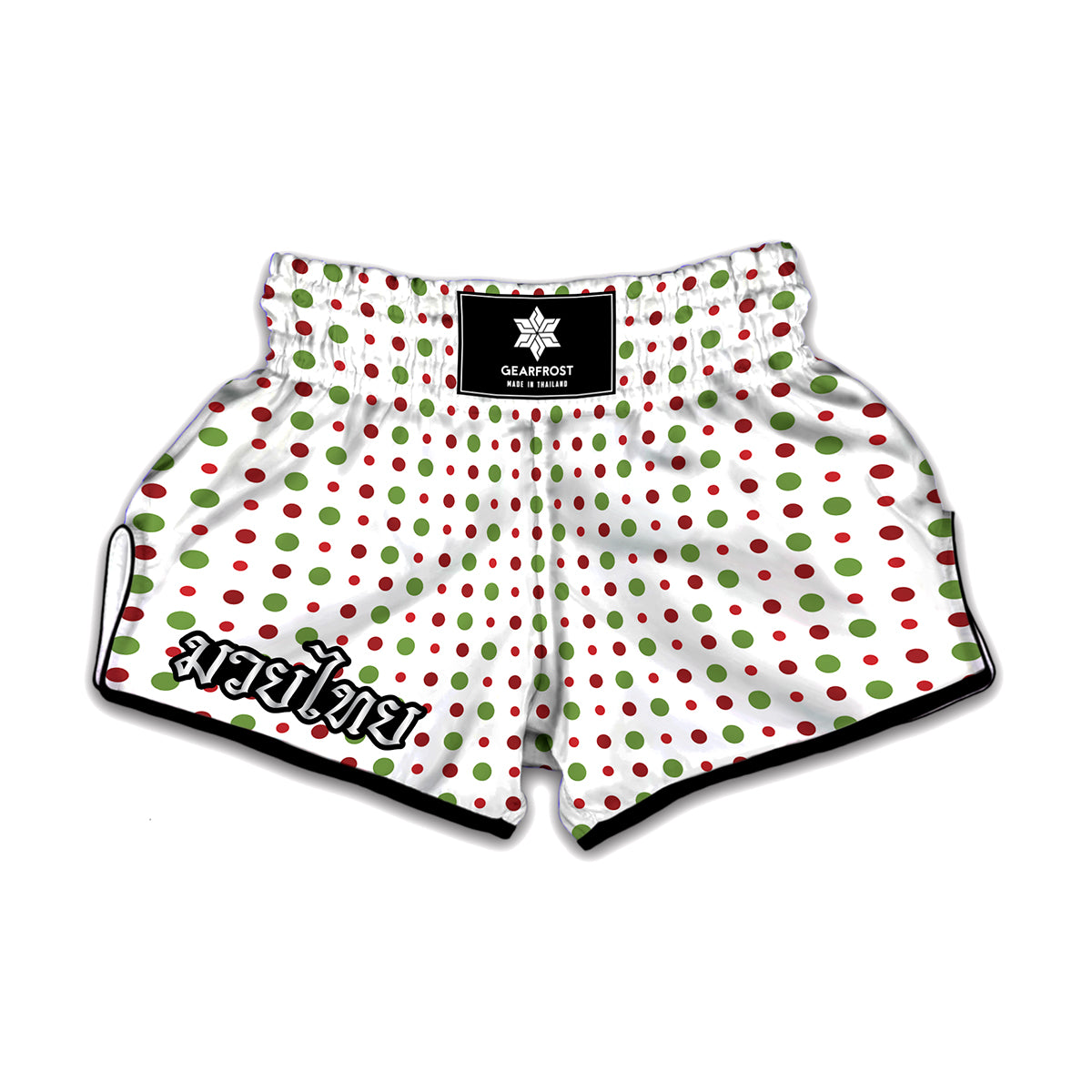 Merry Christmas Dots Pattern Print Muay Thai Boxing Shorts