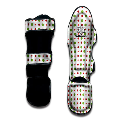 Merry Christmas Dots Pattern Print Muay Thai Shin Guard