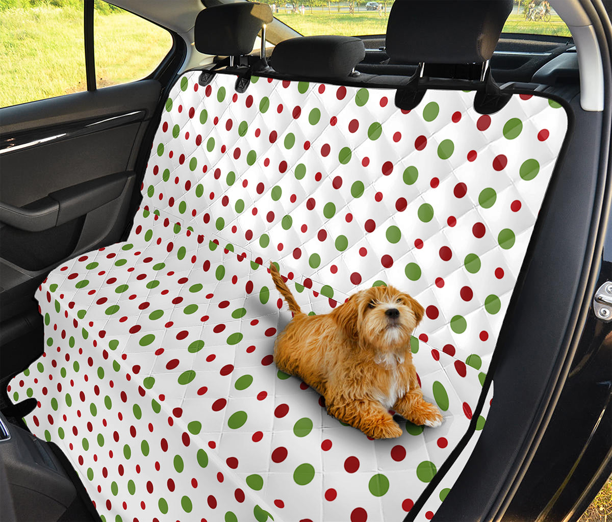 Merry Christmas Dots Pattern Print Pet Car Back Seat Cover