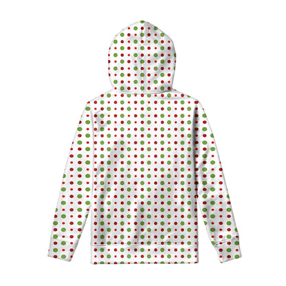 Merry Christmas Dots Pattern Print Pullover Hoodie