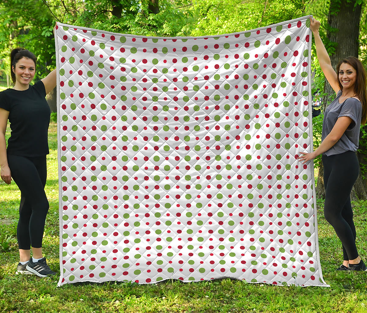 Merry Christmas Dots Pattern Print Quilt