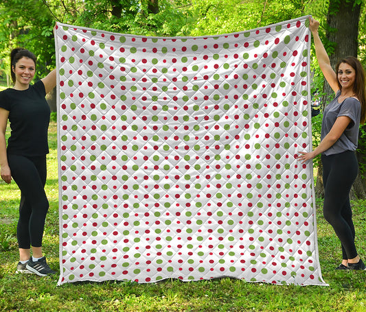 Merry Christmas Dots Pattern Print Quilt