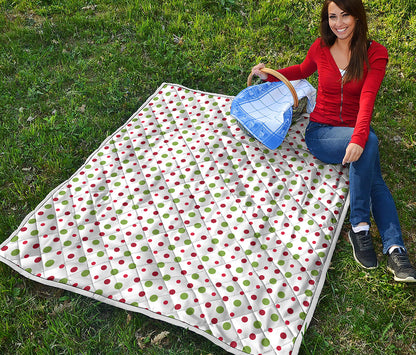 Merry Christmas Dots Pattern Print Quilt