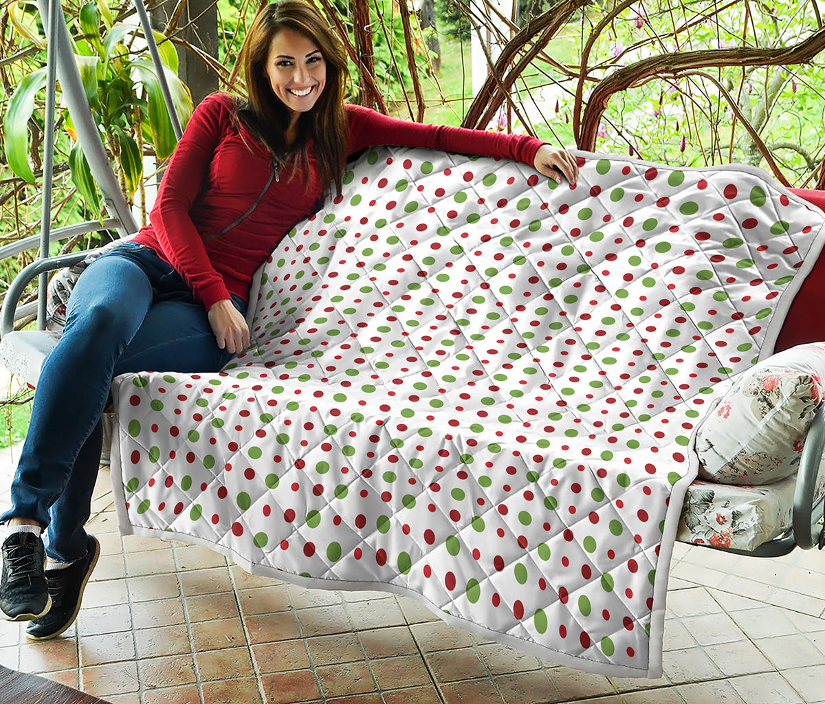 Merry Christmas Dots Pattern Print Quilt