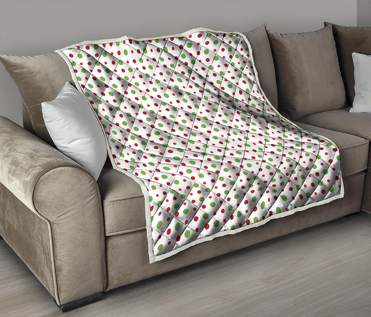 Merry Christmas Dots Pattern Print Quilt