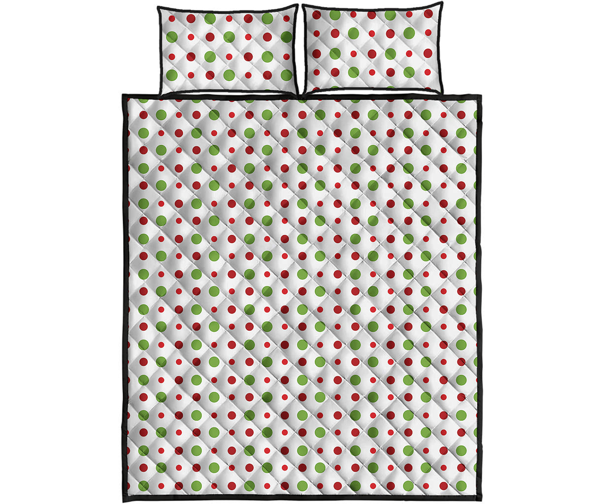 Merry Christmas Dots Pattern Print Quilt Bed Set