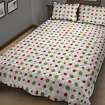 Merry Christmas Dots Pattern Print Quilt Bed Set
