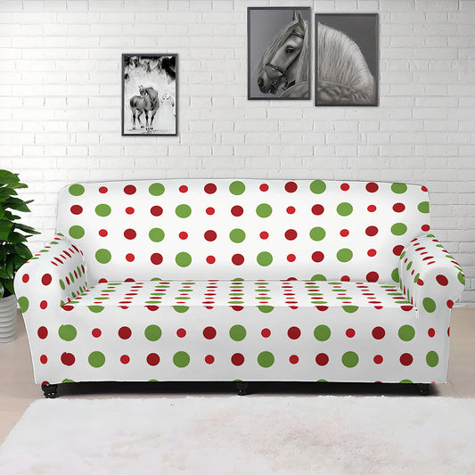 Merry Christmas Dots Pattern Print Sofa Cover