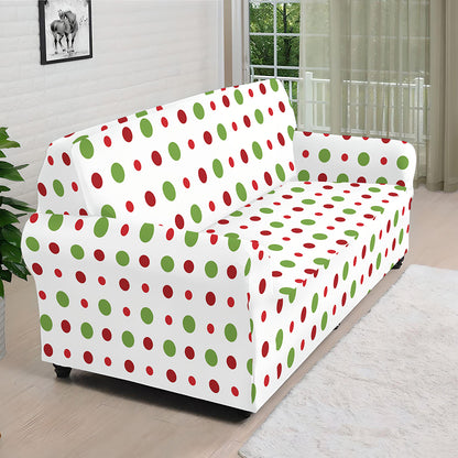 Merry Christmas Dots Pattern Print Sofa Cover