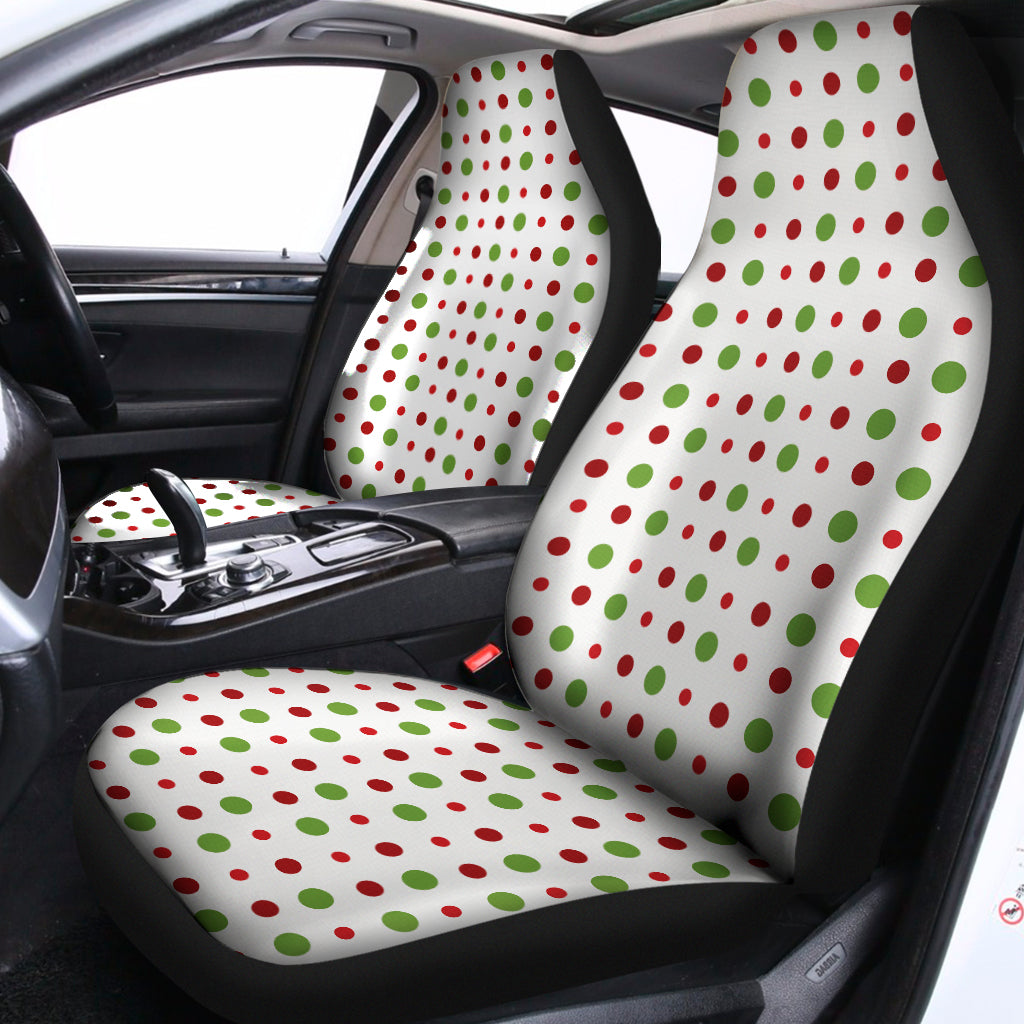 Merry Christmas Dots Pattern Print Universal Fit Car Seat Covers