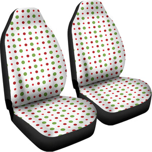 Merry Christmas Dots Pattern Print Universal Fit Car Seat Covers