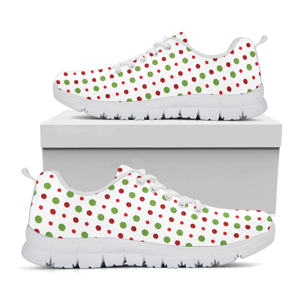 Merry Christmas Dots Pattern Print White Sneakers