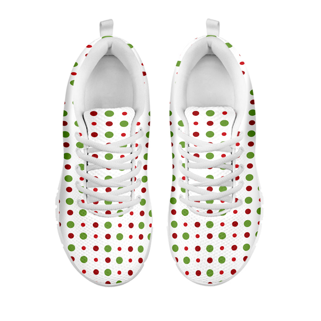 Merry Christmas Dots Pattern Print White Sneakers