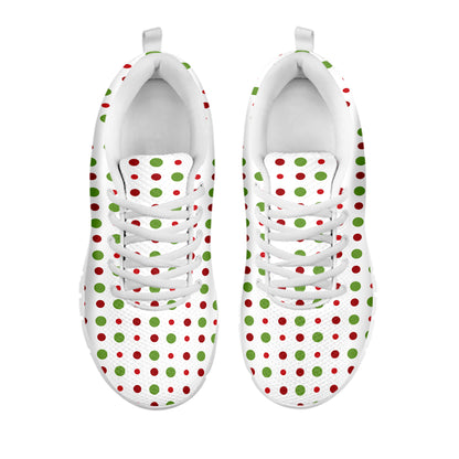 Merry Christmas Dots Pattern Print White Sneakers